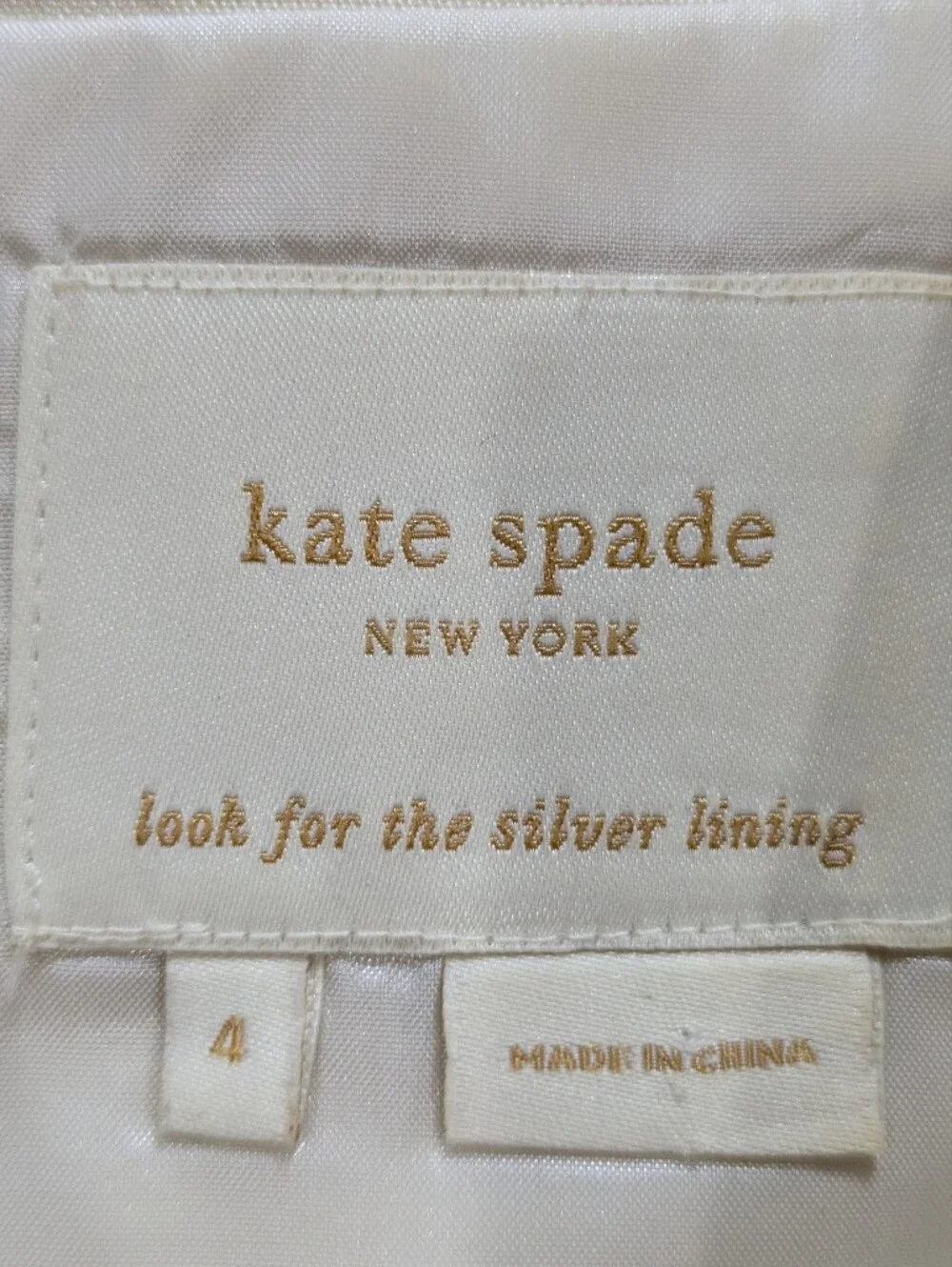 Kate Spade Josie Champagne Cream Tan Satin Sequin & Bead Scoop Neck Dress 4
